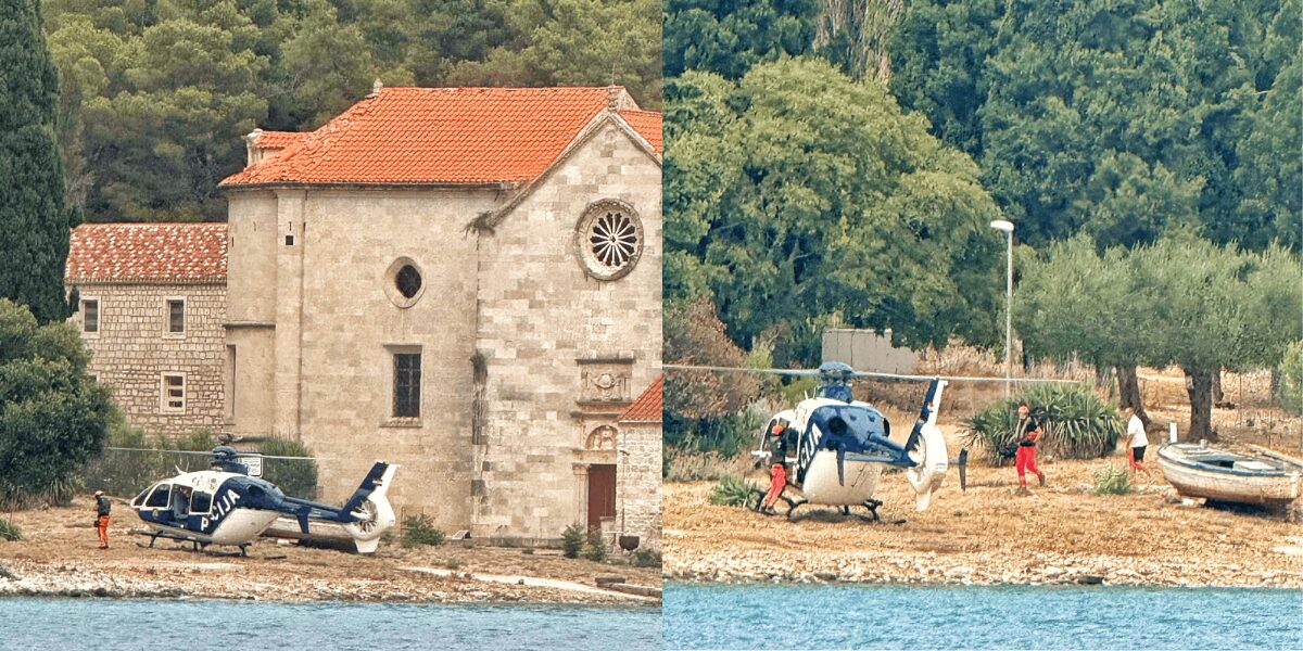 Na Badiju kraj Korčule sletio policijski helikopter, navodno je u tijeku reanimacija pacijenta