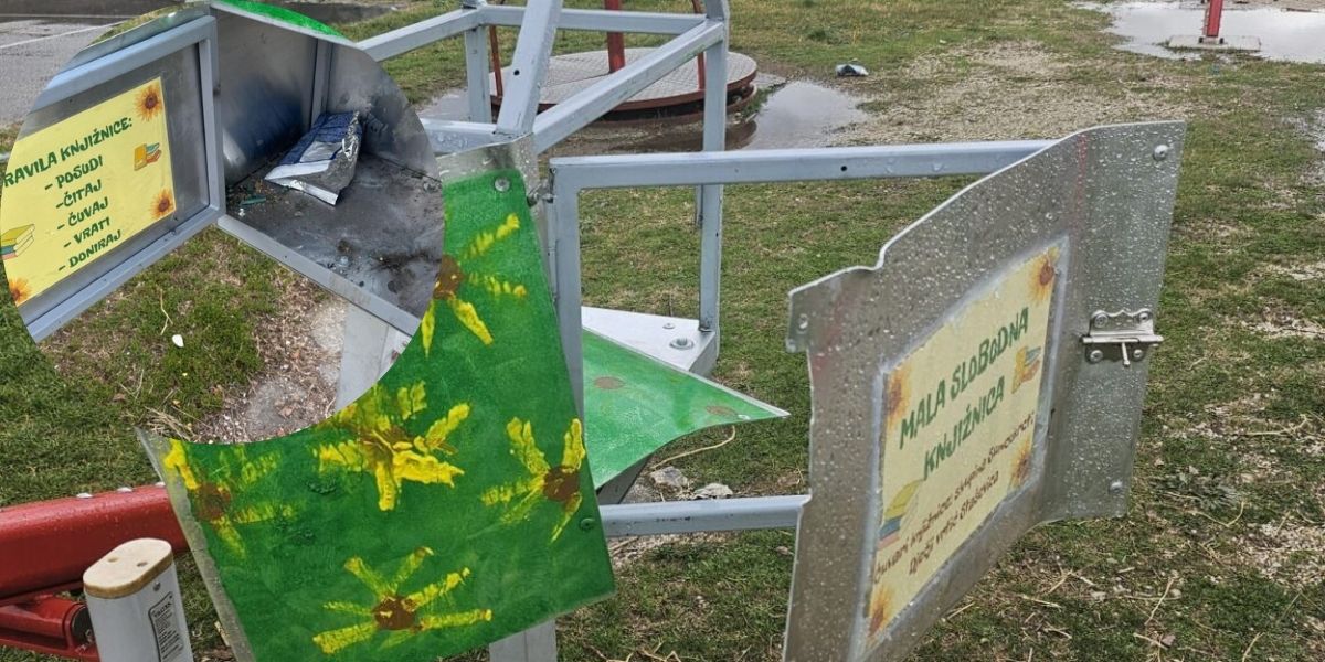PETARDAMA RAZNIJELI DJEČJU KNJIŽNICU Uništili kućicu koju su oslikala djeca, kako objasniti mališanima da je više nema?