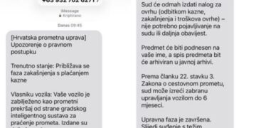 NE NASJEDAJTE Kruže lažne SMS poruke o prometnim prekršajima