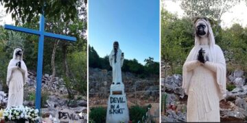 VANDALIZAM U MEĐUGORJU: Oskvrnuti kipovi na Podbrdu i kod Plavog križa, zapaljen vanjski oltar crkve sv. Jakova