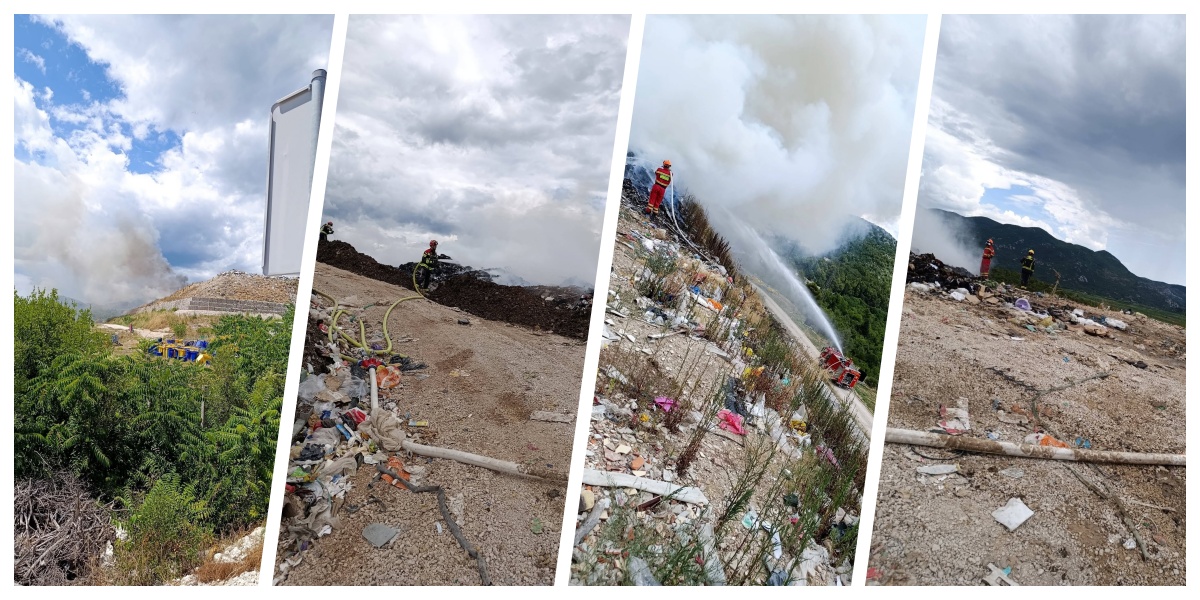 FOTO: Požar na odlagalištu otpada Dubravica