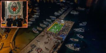 (FOTO) Nogometni kavez osvanuo nasred rive, Lude guske prikupile 7.000 eura za Omiš, bilo je i suza