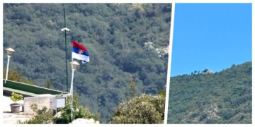 NA DAN POBJEDE HRVATSKE VOJSKE: Srpska zastava na crkvi svetog Ilije iznad Vitaljine