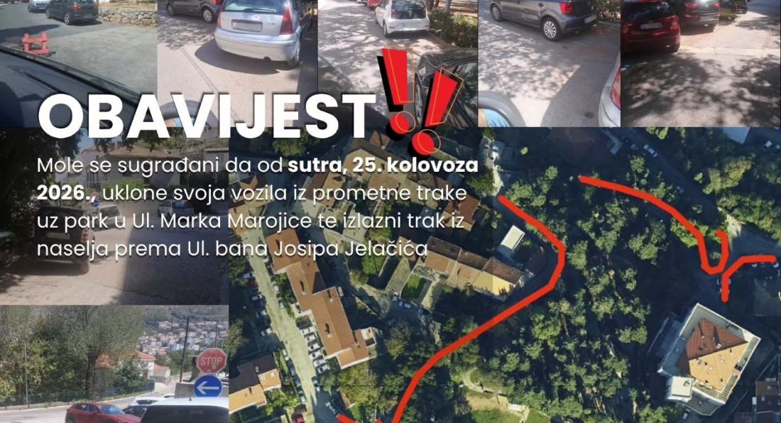 Grad moli da se maknu automobili u Ulici Marka Marojice i u Ulici bana J. Jelačića!