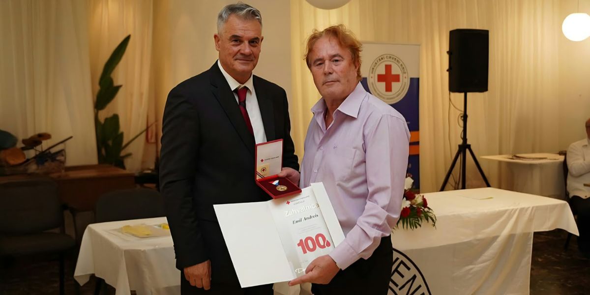 VELOLUČANIN Emil Andreis darovao krv sto puta!